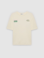 %Pto% Camiseta oversize matcha off white vista frontal