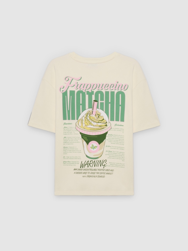 Camiseta oversize matcha off white vista traseira