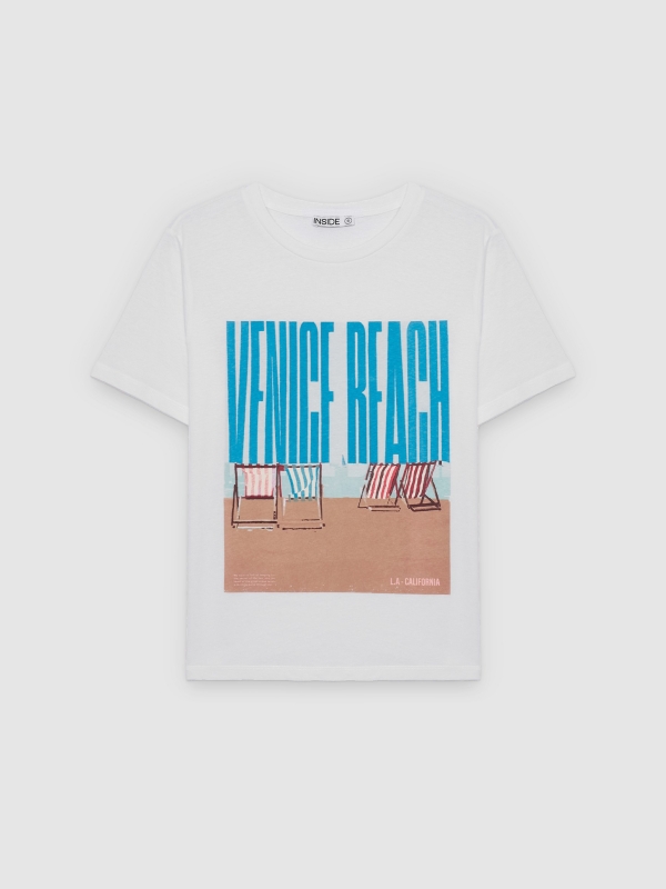  Printed oversized T-shirt white front view