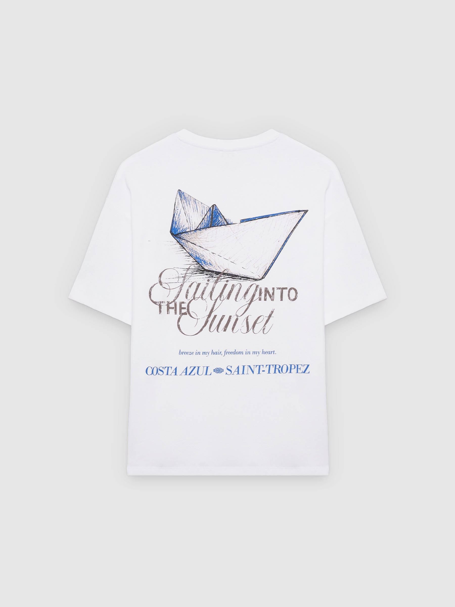 Camiseta marine oversize blanco vista media frontal