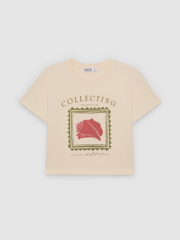  Cotton T-shirt frame raw front view