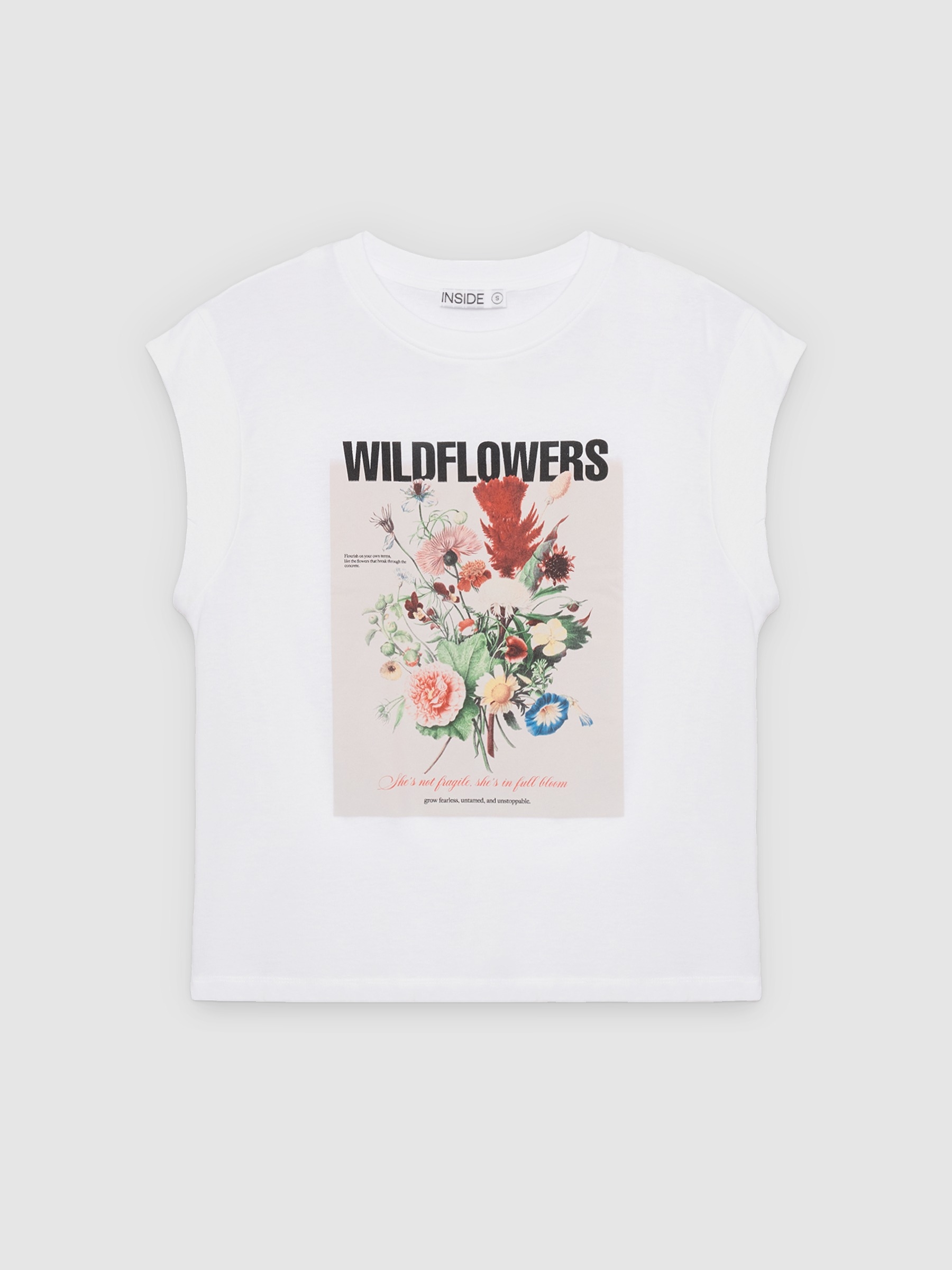 Wildflowers T-shirt white middle front view