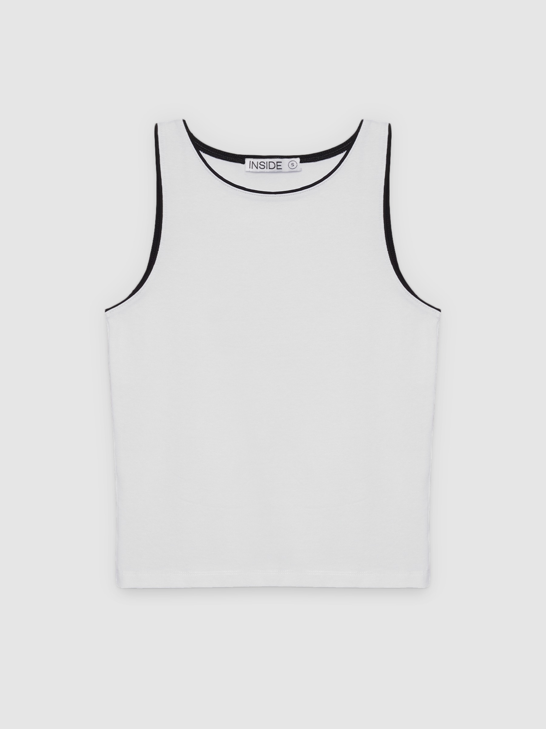  Halter top cotton contrast white front view