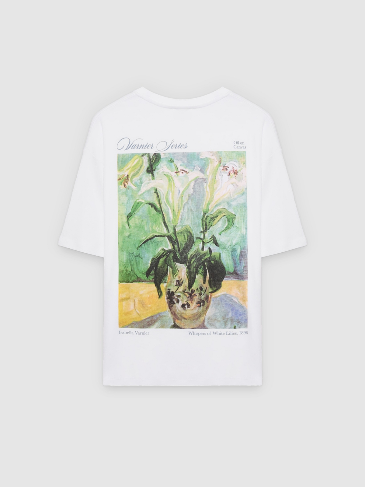 Oversized T-shirt with art print white back view
