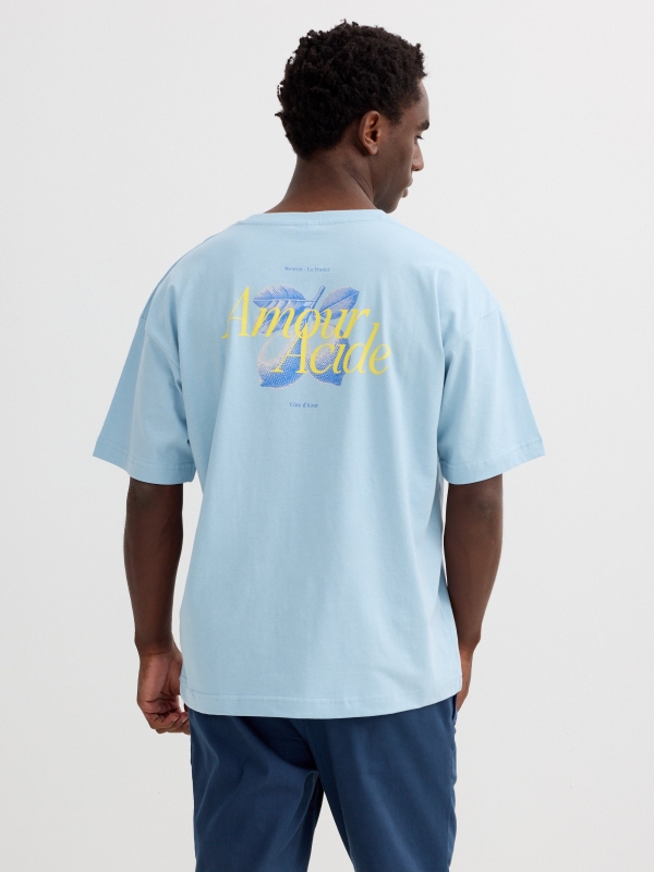 Acid love T-shirt blue middle back view