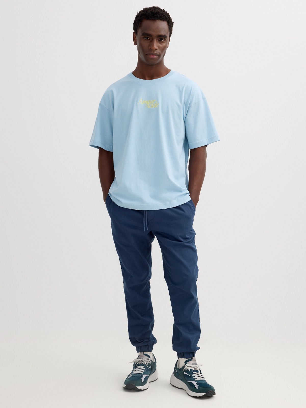 Camiseta amour acide azul vista geral frontal