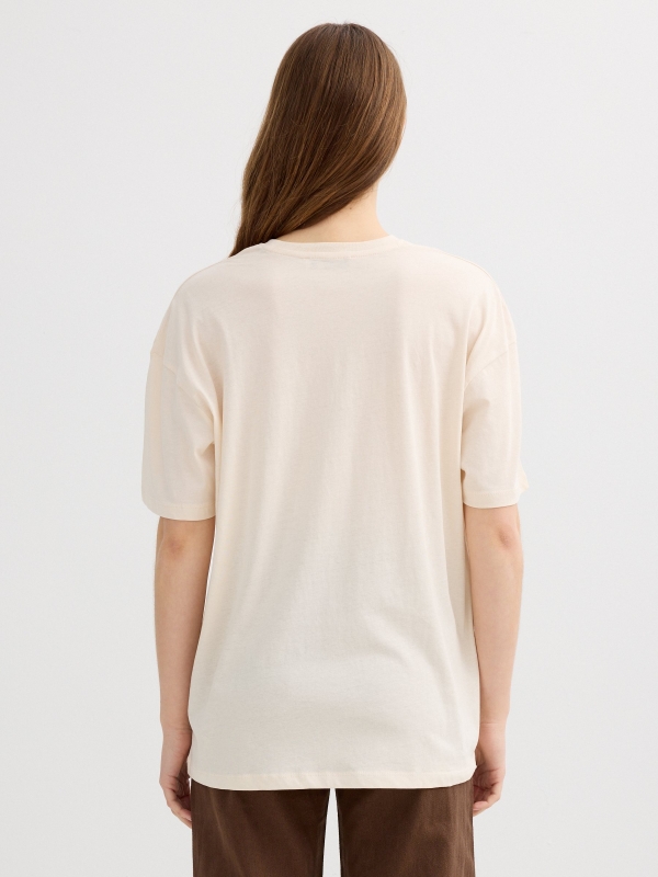 Oversized sheashells T-shirt off white middle back view