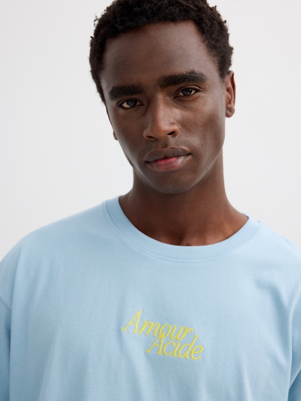 Acid love T-shirt blue detail view