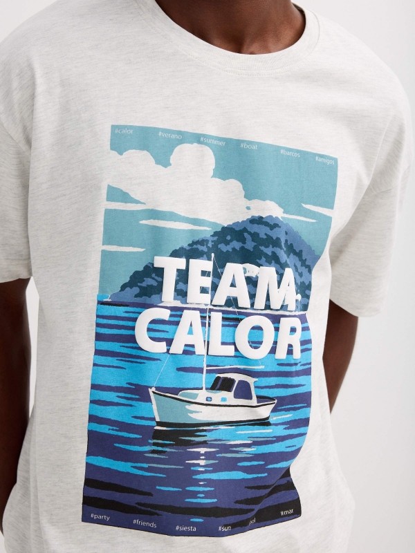Camiseta time calor cinza claro vigoré vista detalhe