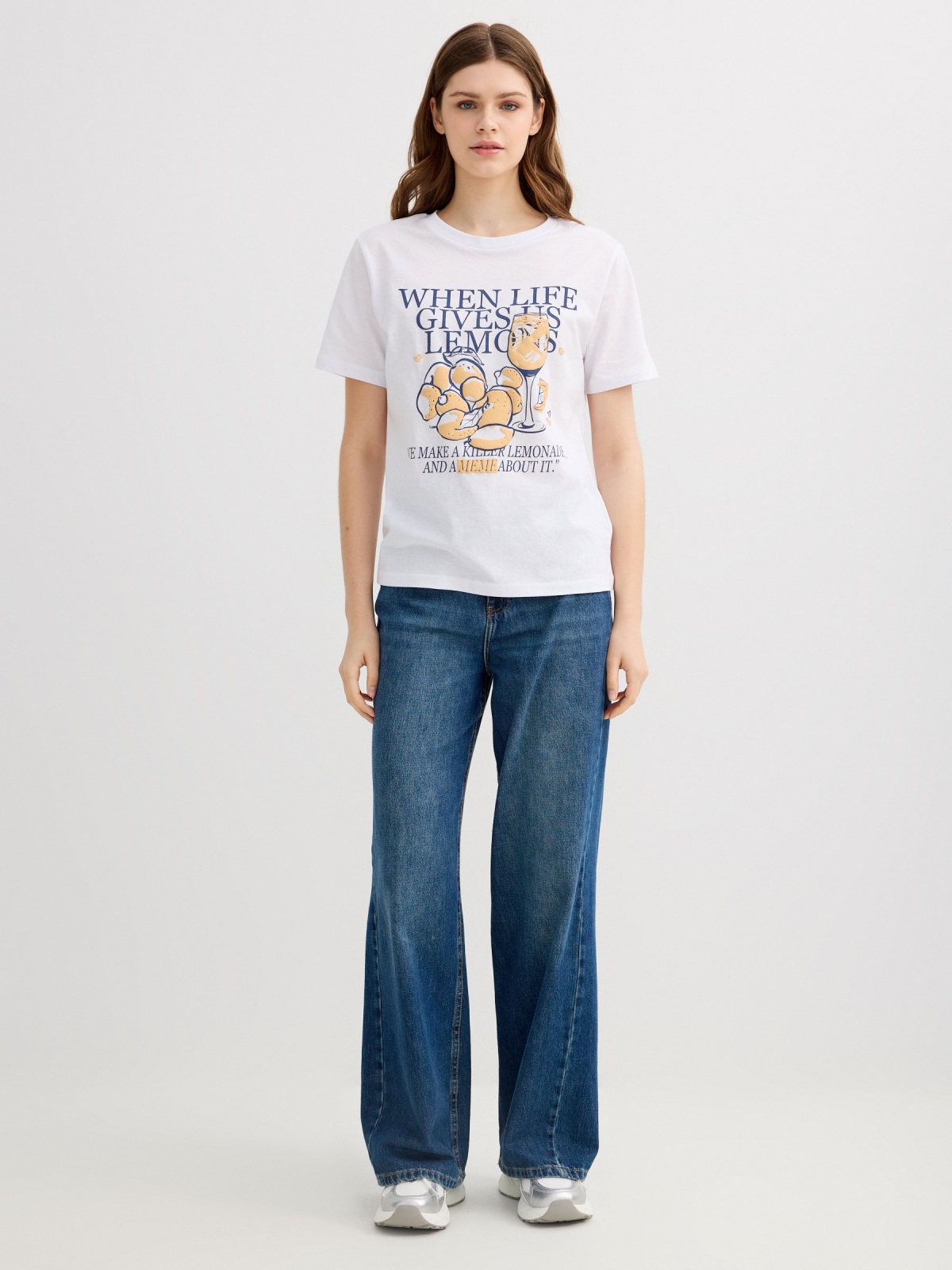 Oversized lemon t-shirt white front view