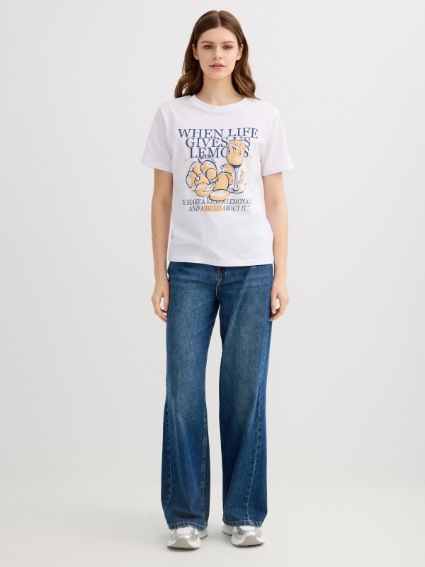 Oversized lemon t-shirt white front view