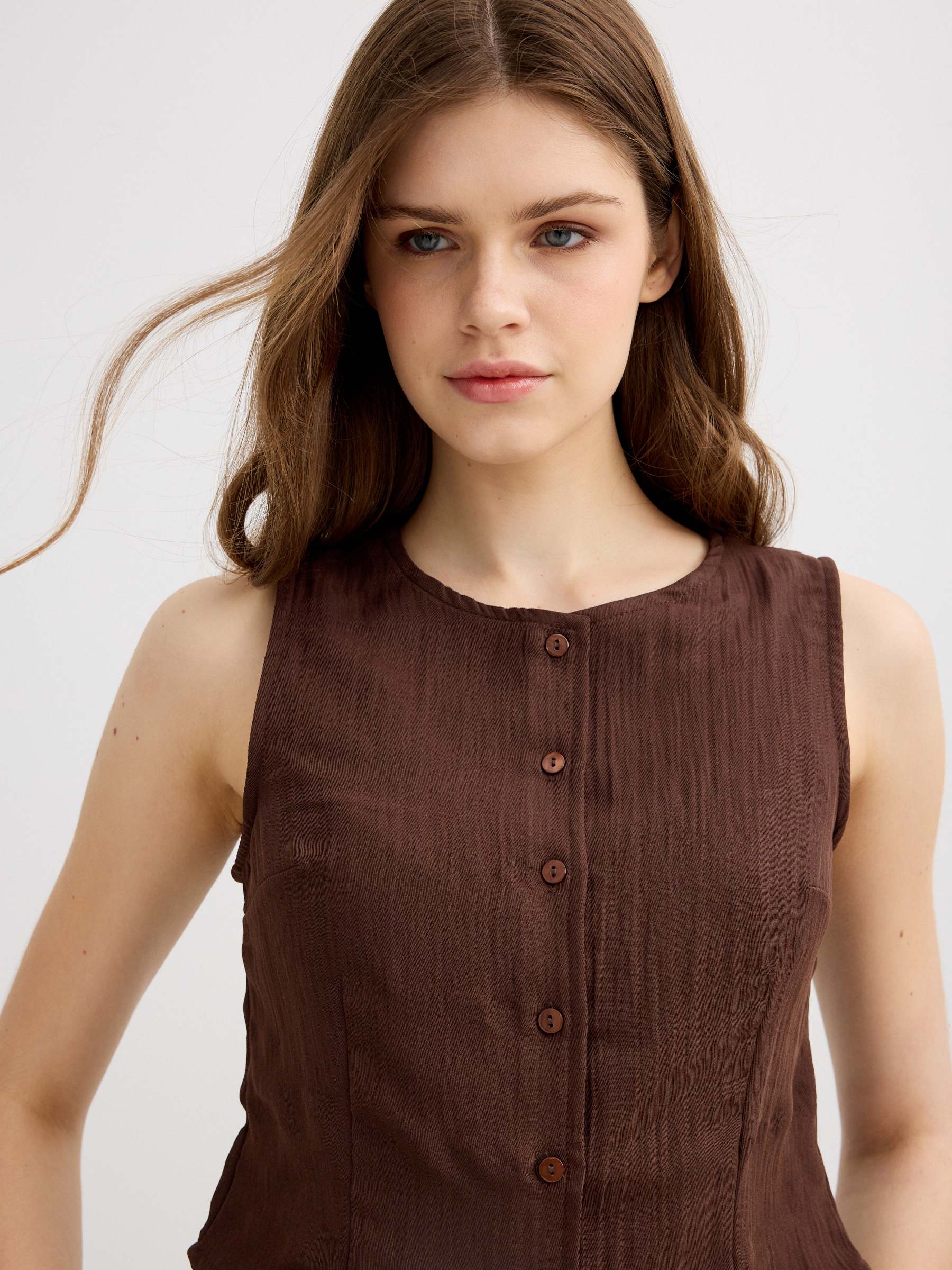 Top textura tapeta botones chocolate vista media frontal