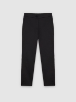 %Pto% slim-fit pants with pleats black front view