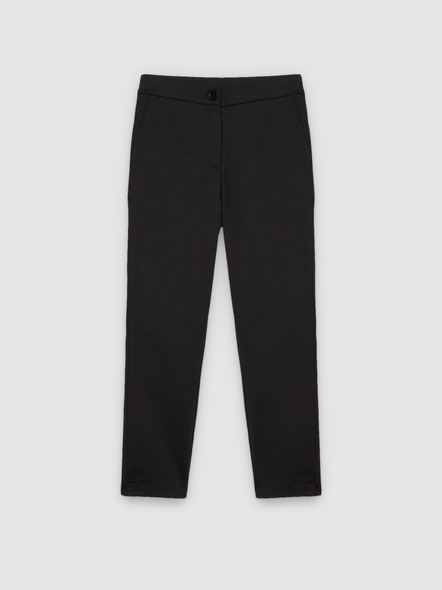 Calça slim com pregas preto vista geral frontal