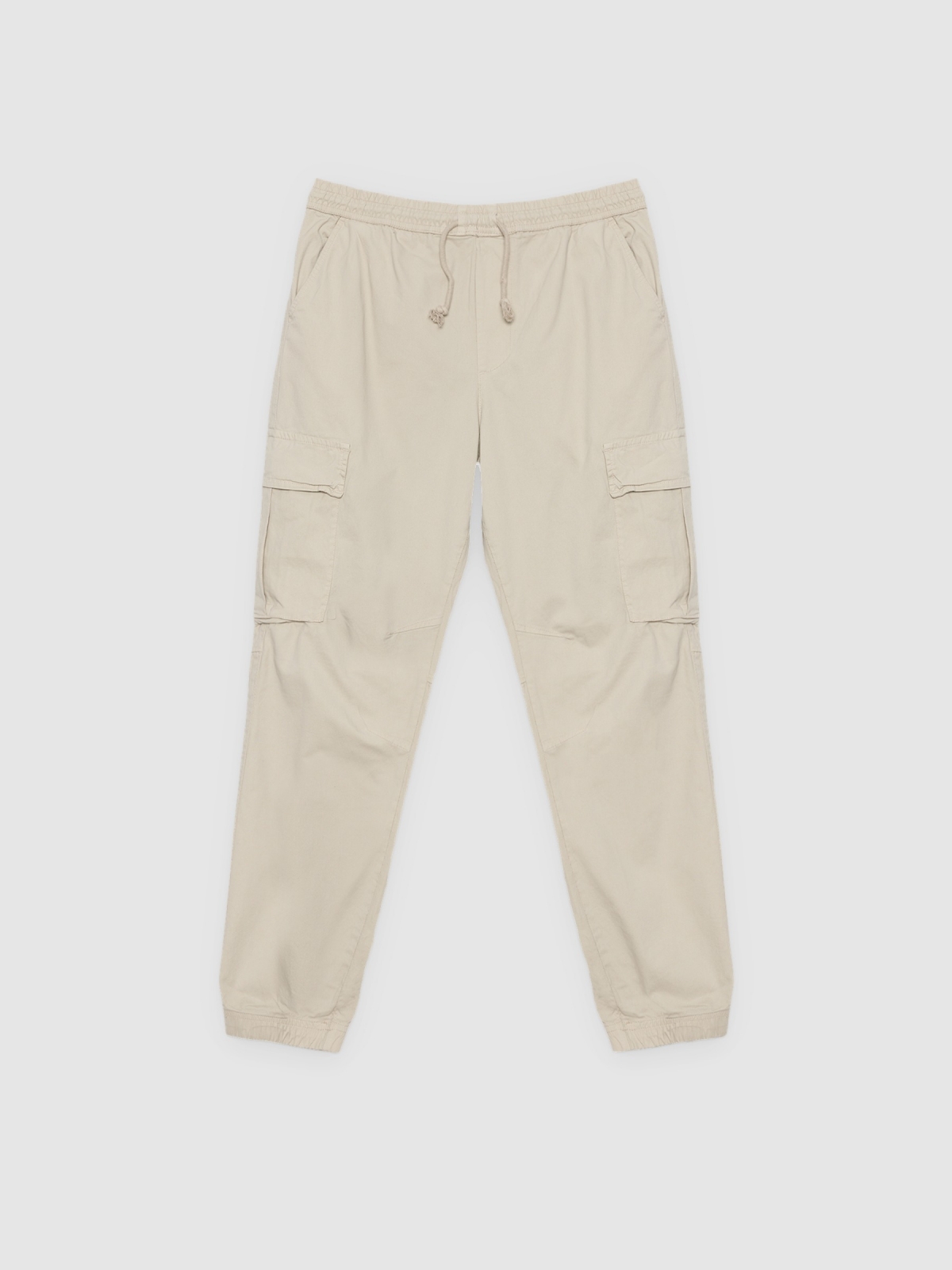 %Pto% Calça cargo jogger bege vista frontal