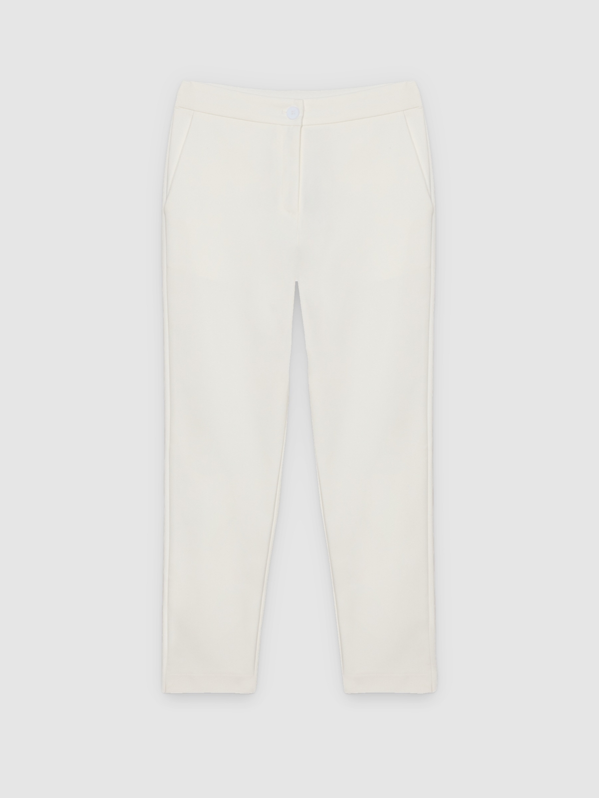%Pto% slim-fit pants with pleats off white front view