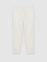 %Pto% slim-fit pants with pleats off white front view