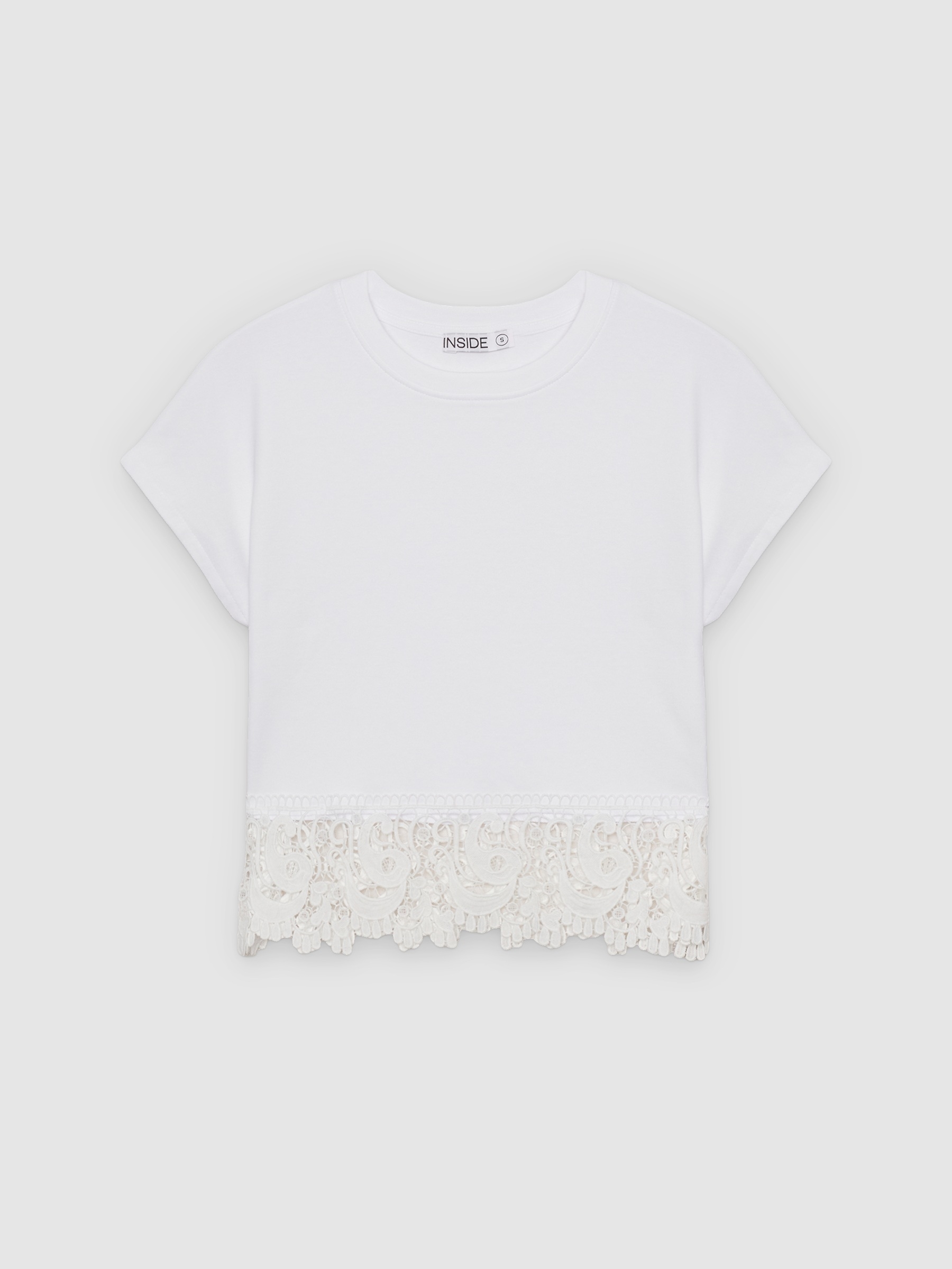 Camiseta combinada sem mangas branco vista meia frontal