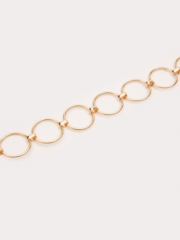 Golden chain belt with round buckle golden