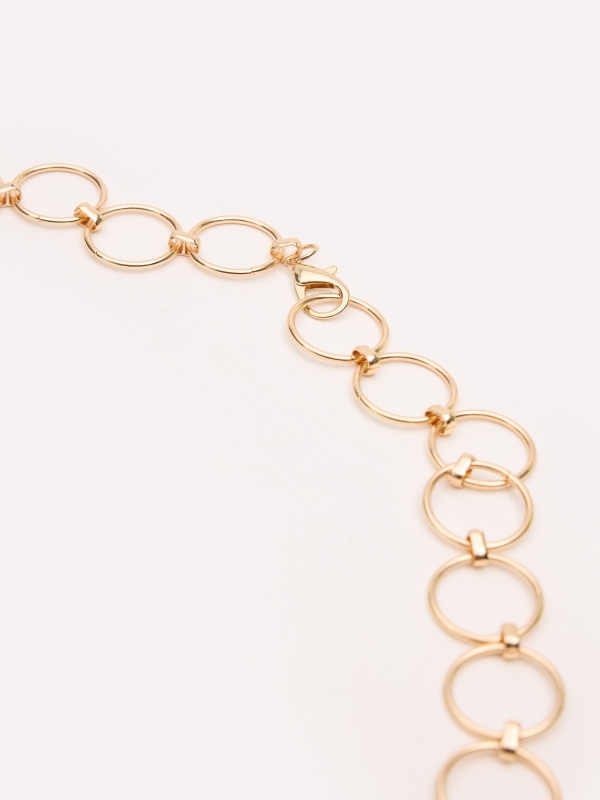 Golden chain belt with round buckle golden zenithal view