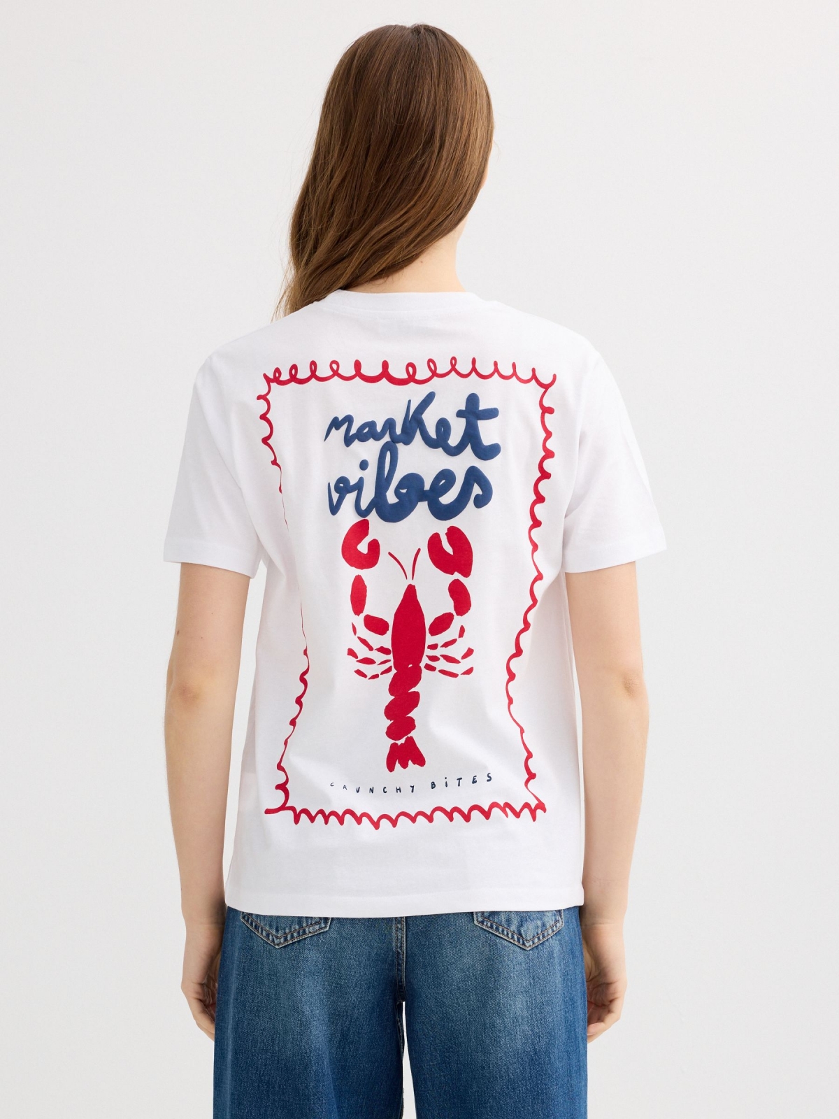 oversized navy t-shirt white middle back view