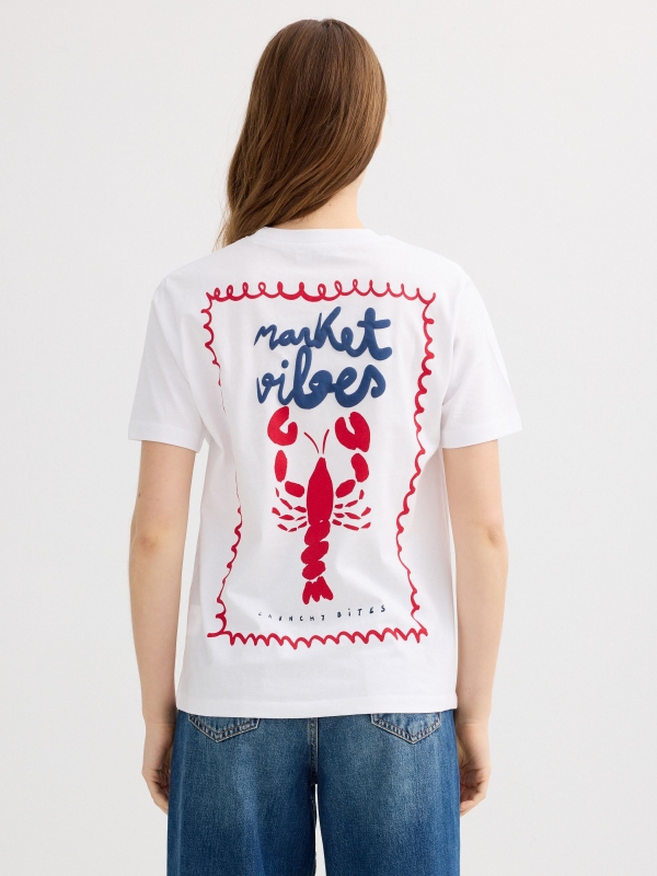 oversized navy t-shirt white middle back view