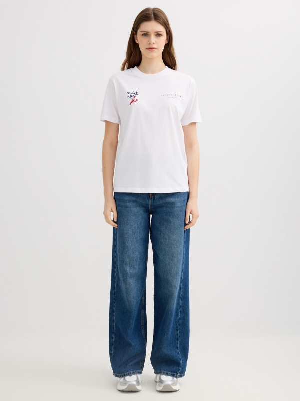 Camiseta marine oversize blanco vista general frontal