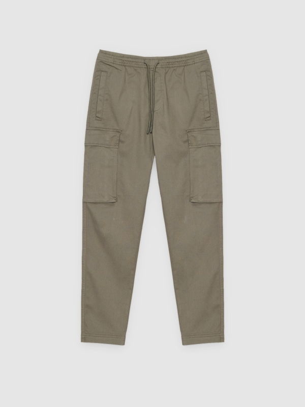  Pantalón cargo jogger beige vista frontal