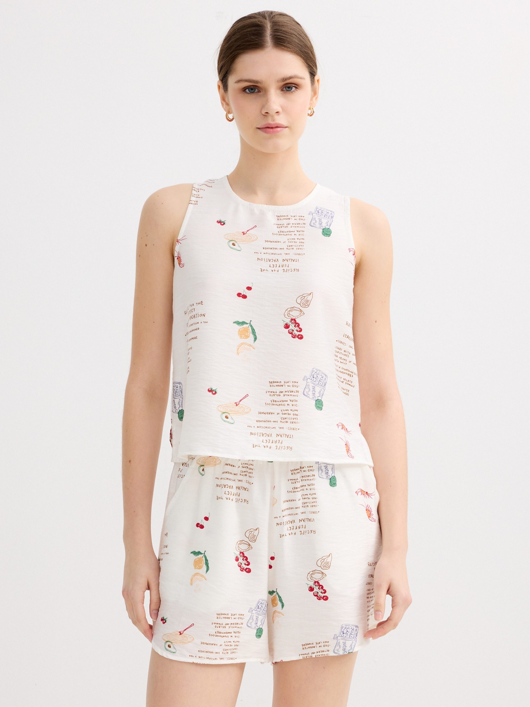 Blusa estampada sin mangas