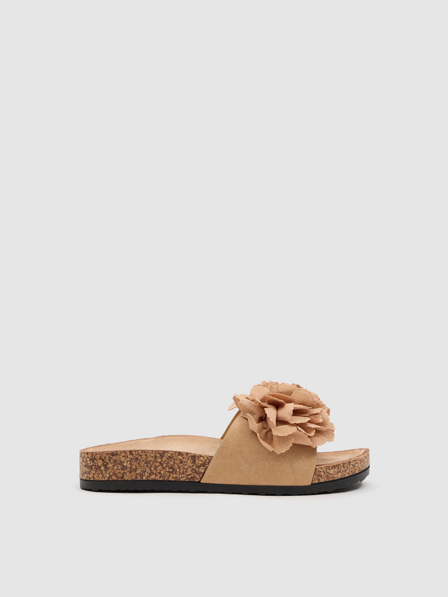 Bio sandal with pompom brown