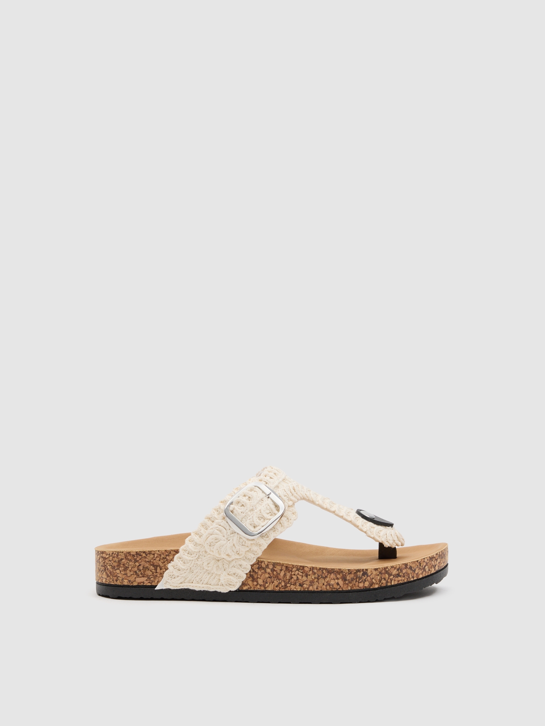 crochet sandal buckle off white