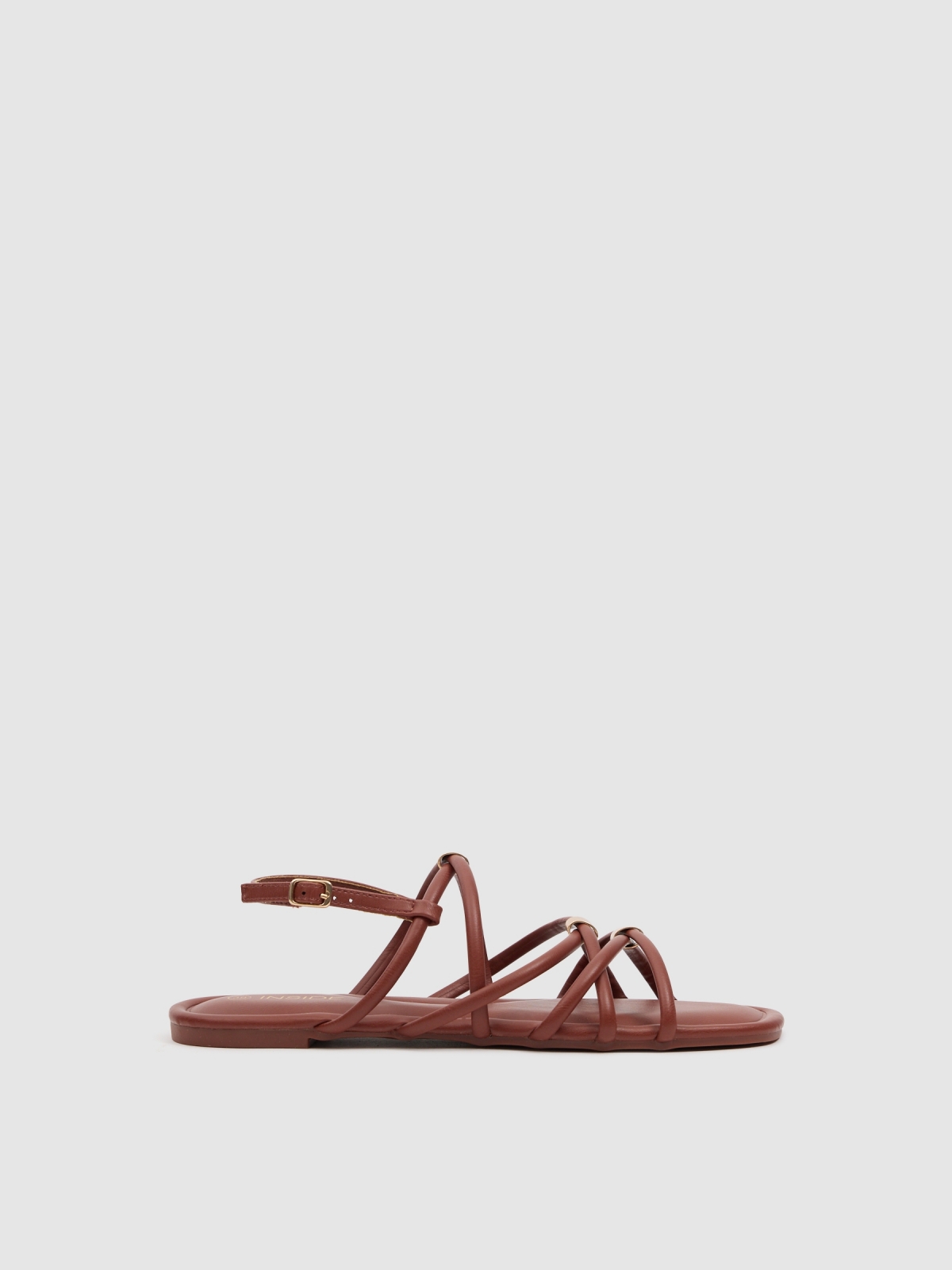 Flat strappy sandal brown