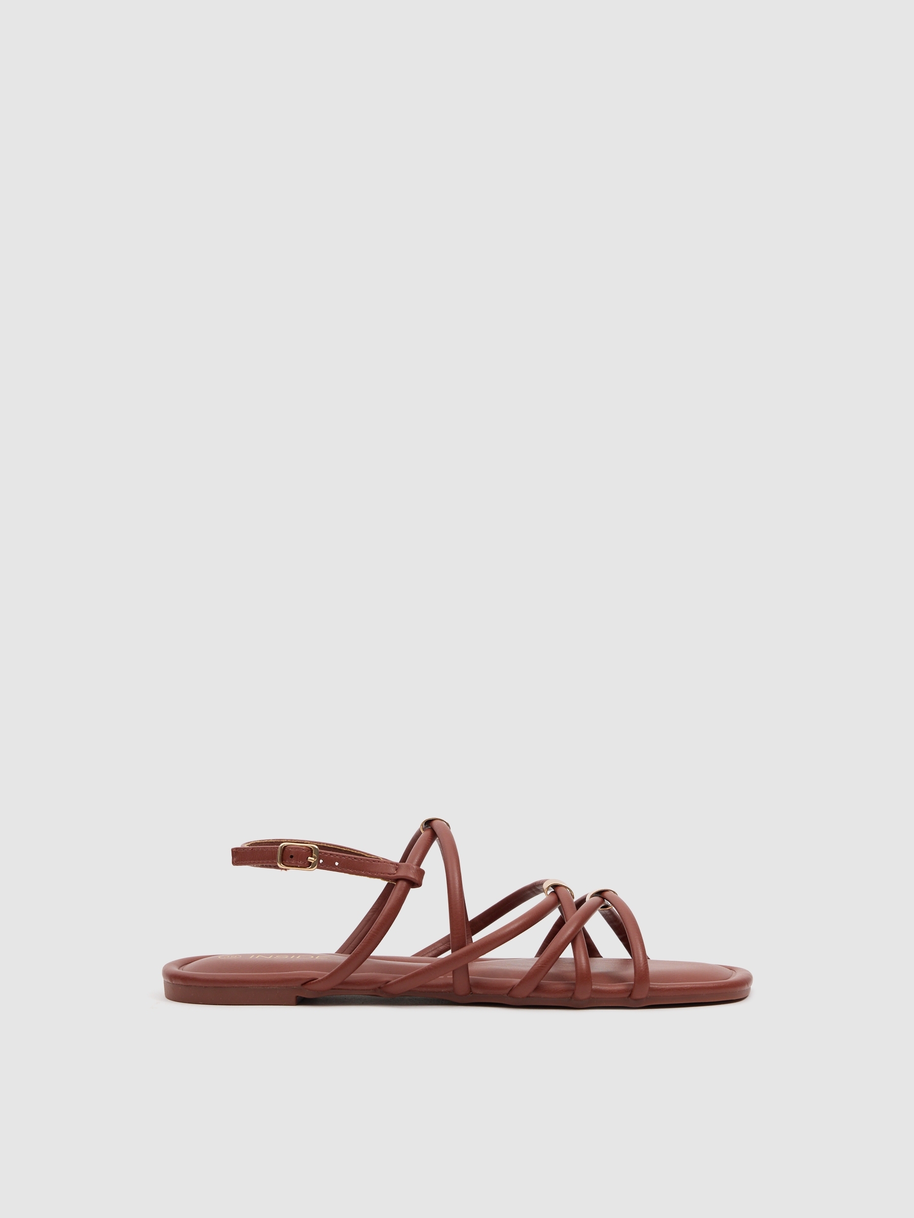 Flat strappy sandal brown