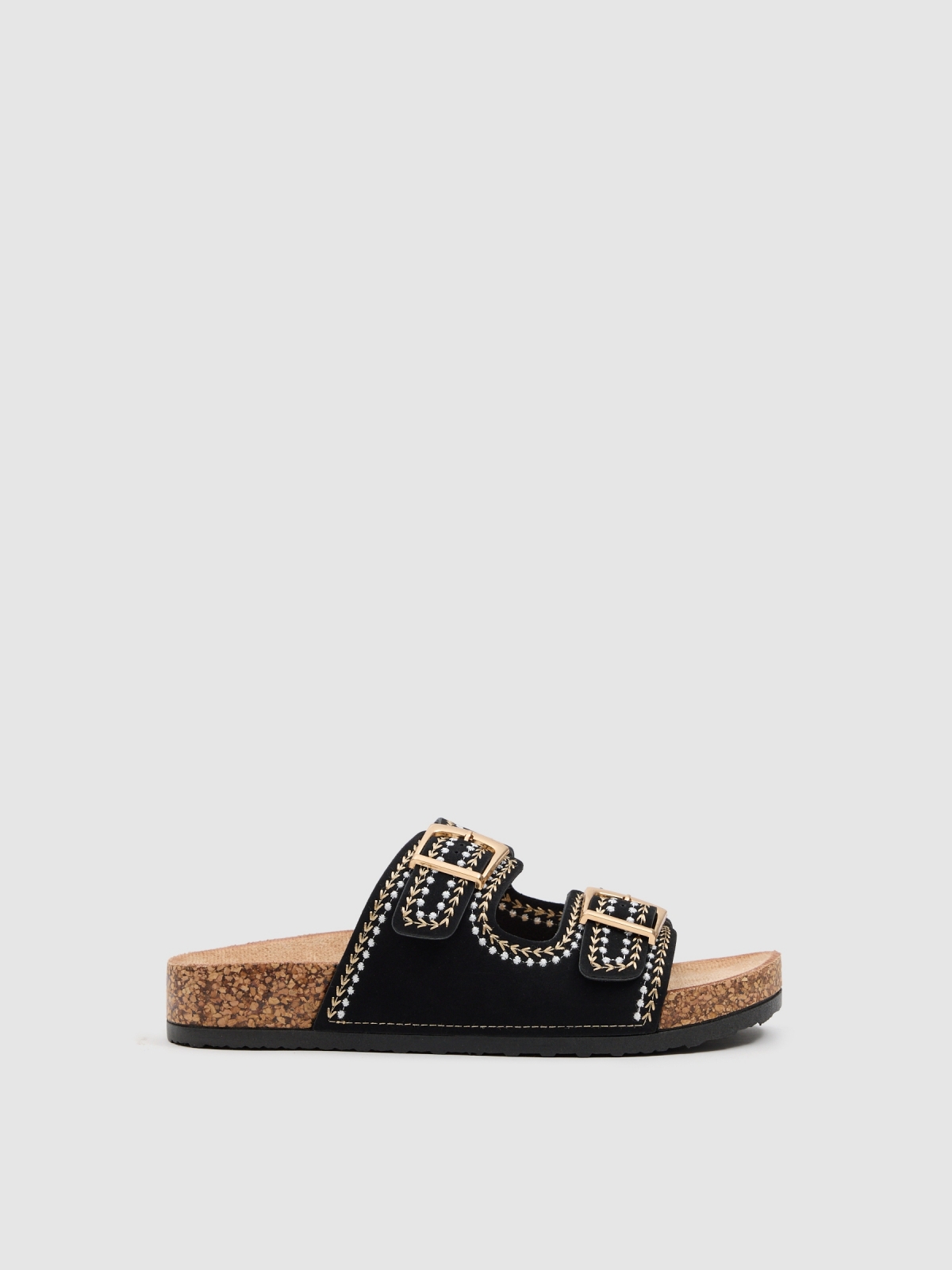 Bio-stitched sandal black