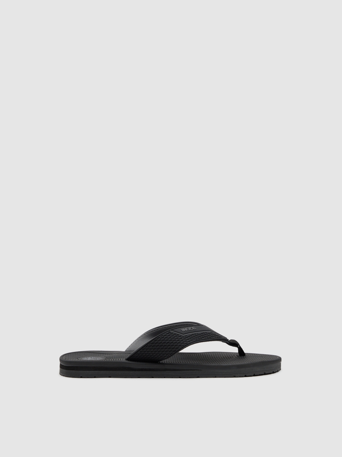 flip-flop with toe post and mesh black zenithal view