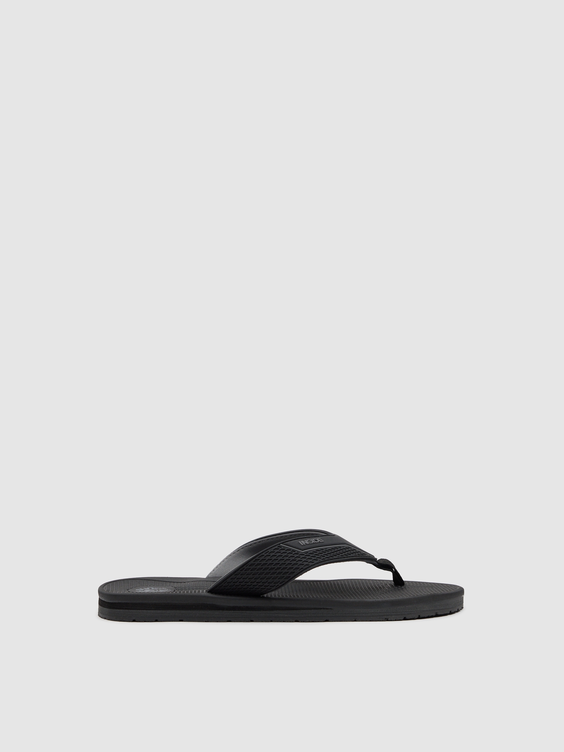 flip-flop with toe post and mesh black zenithal view