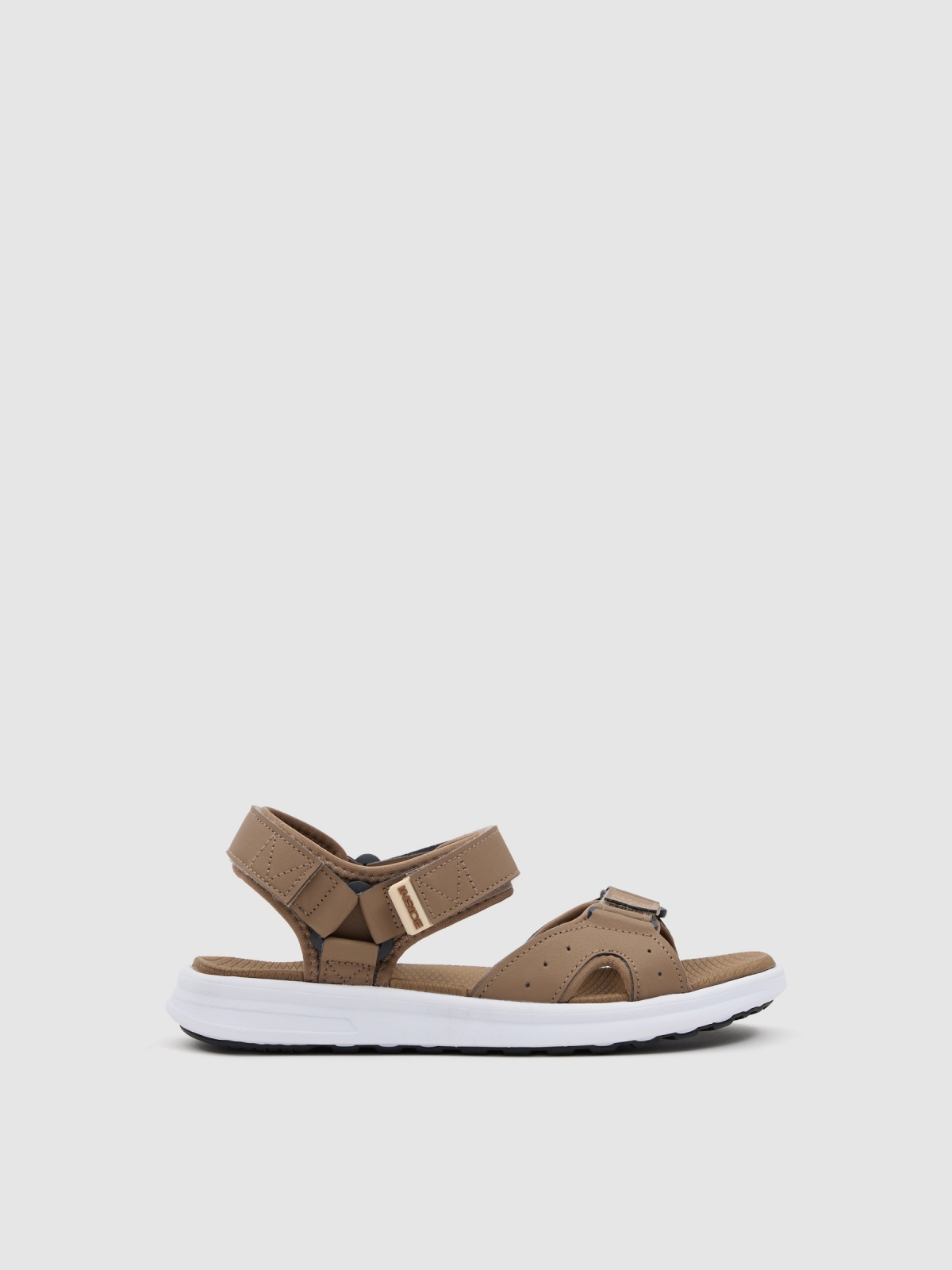 sport fisherman sandal with Velcro straps beige