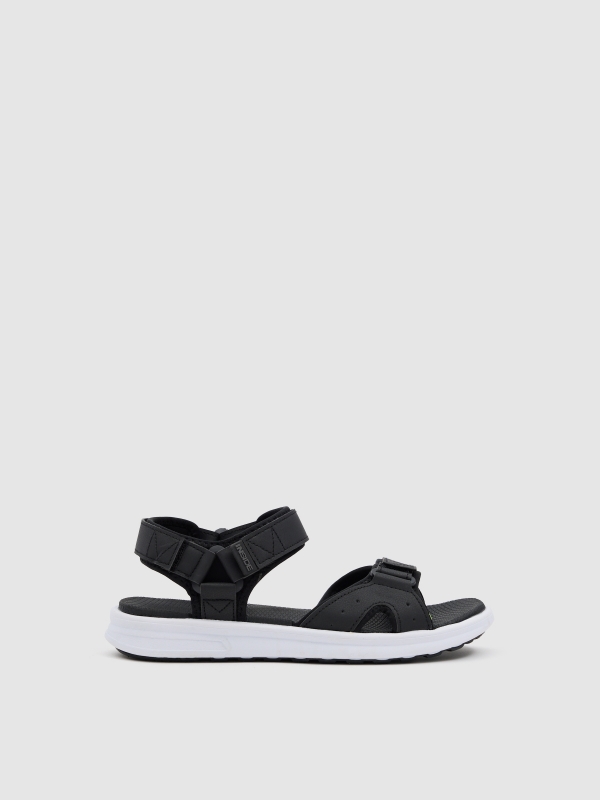 sport fisherman sandal with Velcro straps black