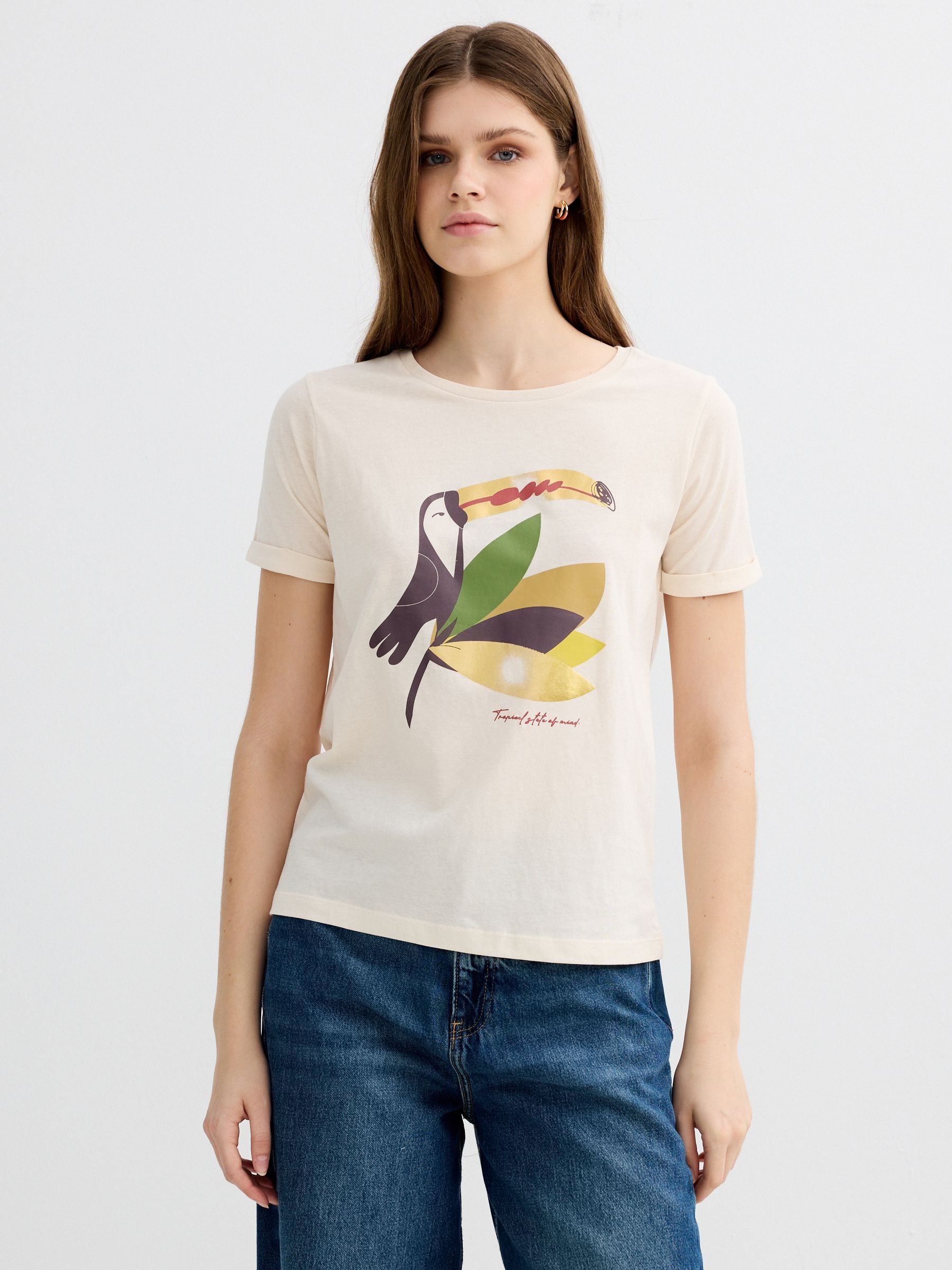 Camiseta tucano crua vista meia frontal