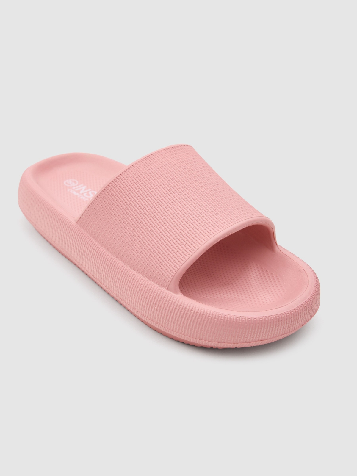 Platform flip flops pink detail view