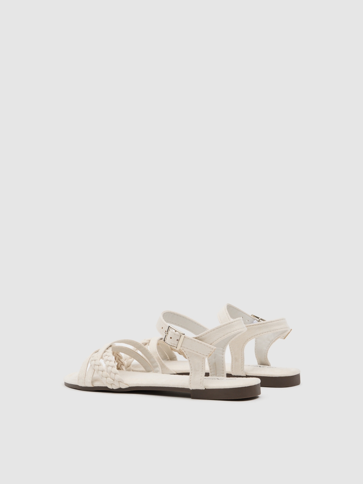 braided crisscross sandal beige 45º back view