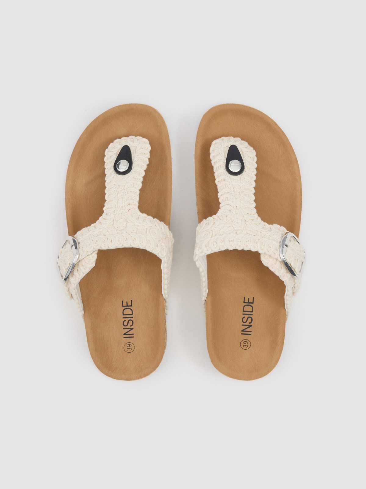 crochet sandal buckle off white zenithal view