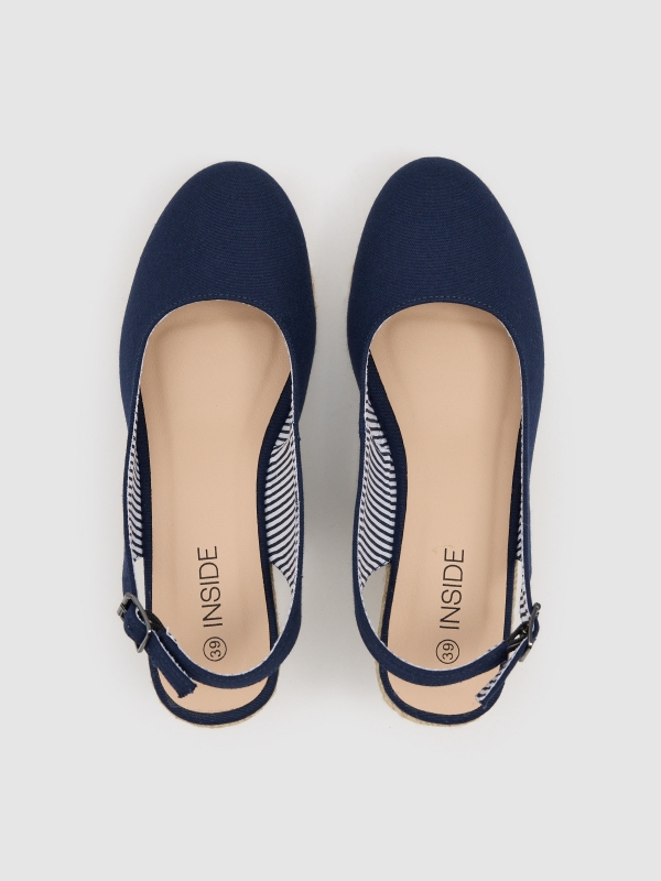 jute canvas wedge blue zenithal view