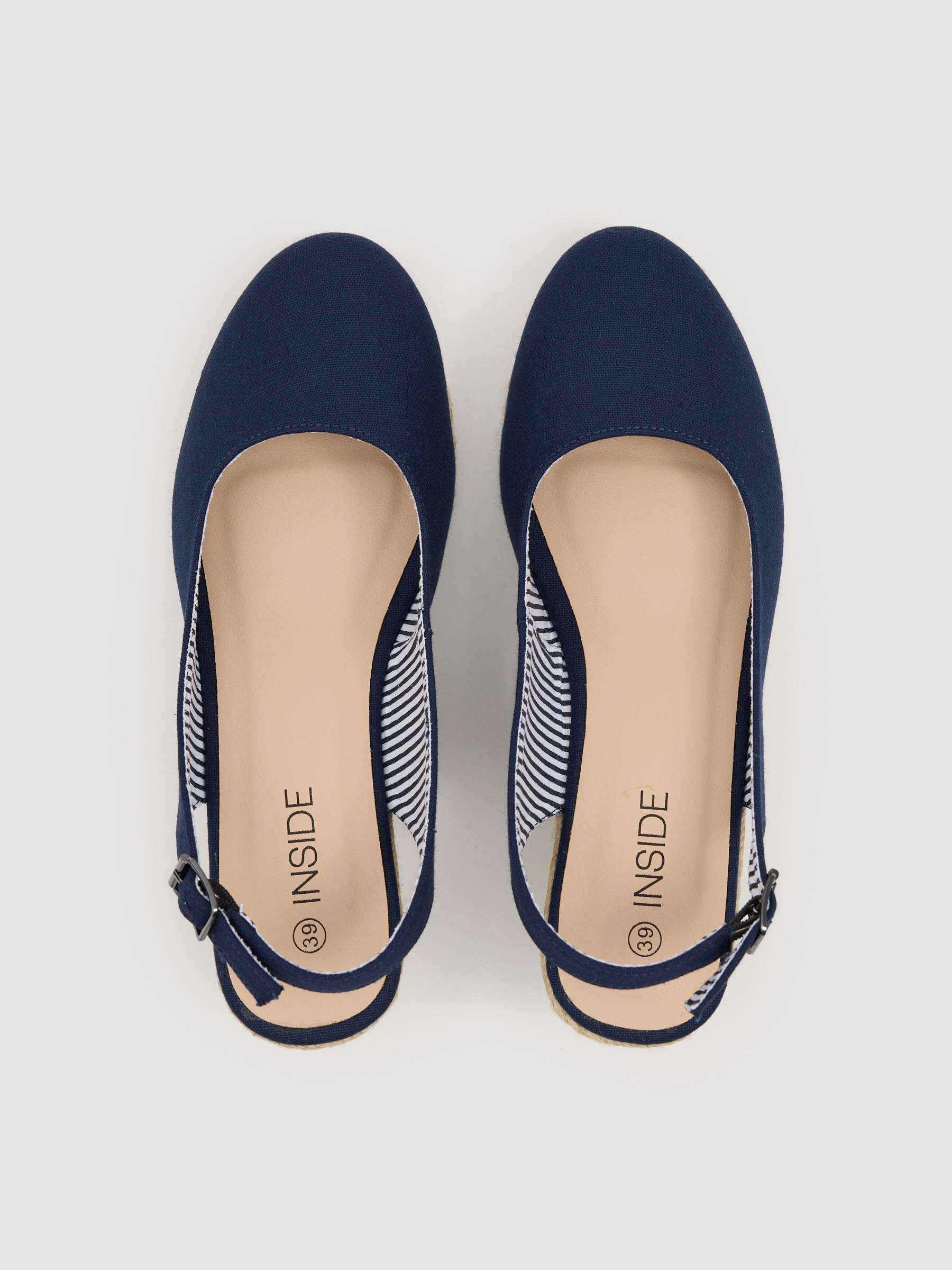 Cuña de lona yute azul