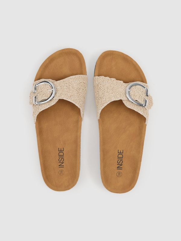 crochet buckle sandal off white zenithal view