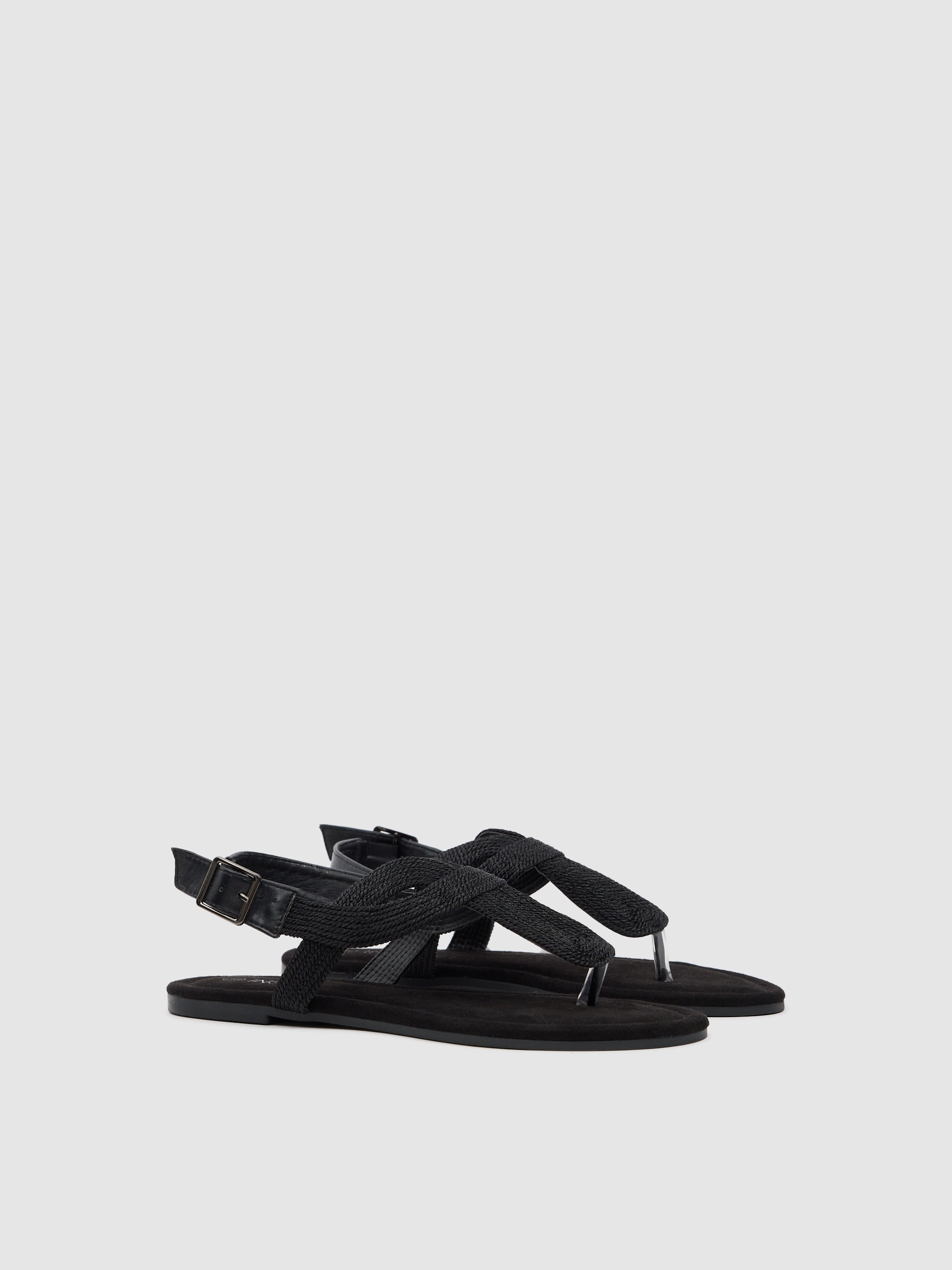 Sandalias dedo negro negro