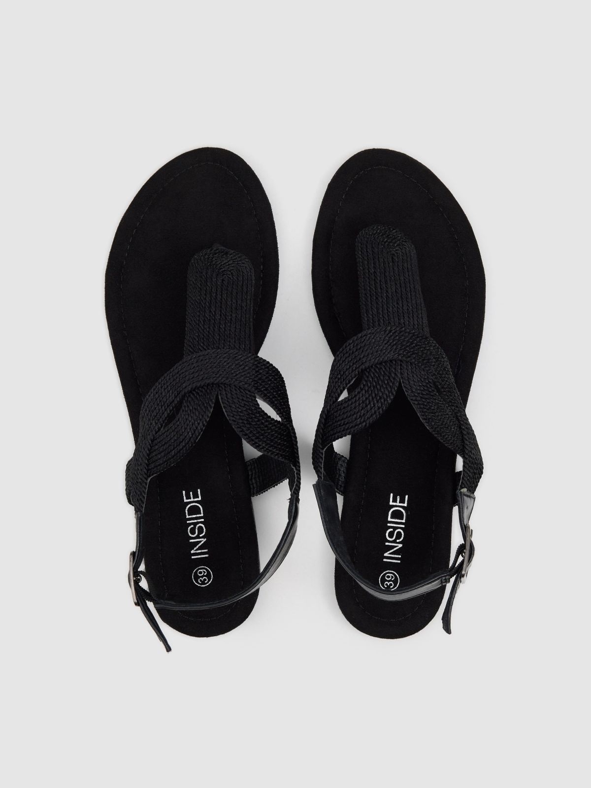 Black toe sandals black zenithal view