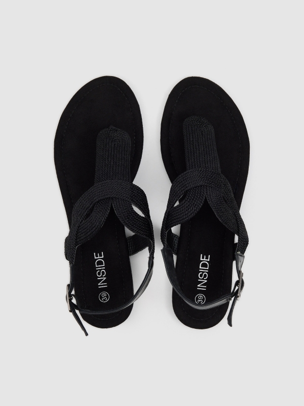 Black toe sandals black zenithal view
