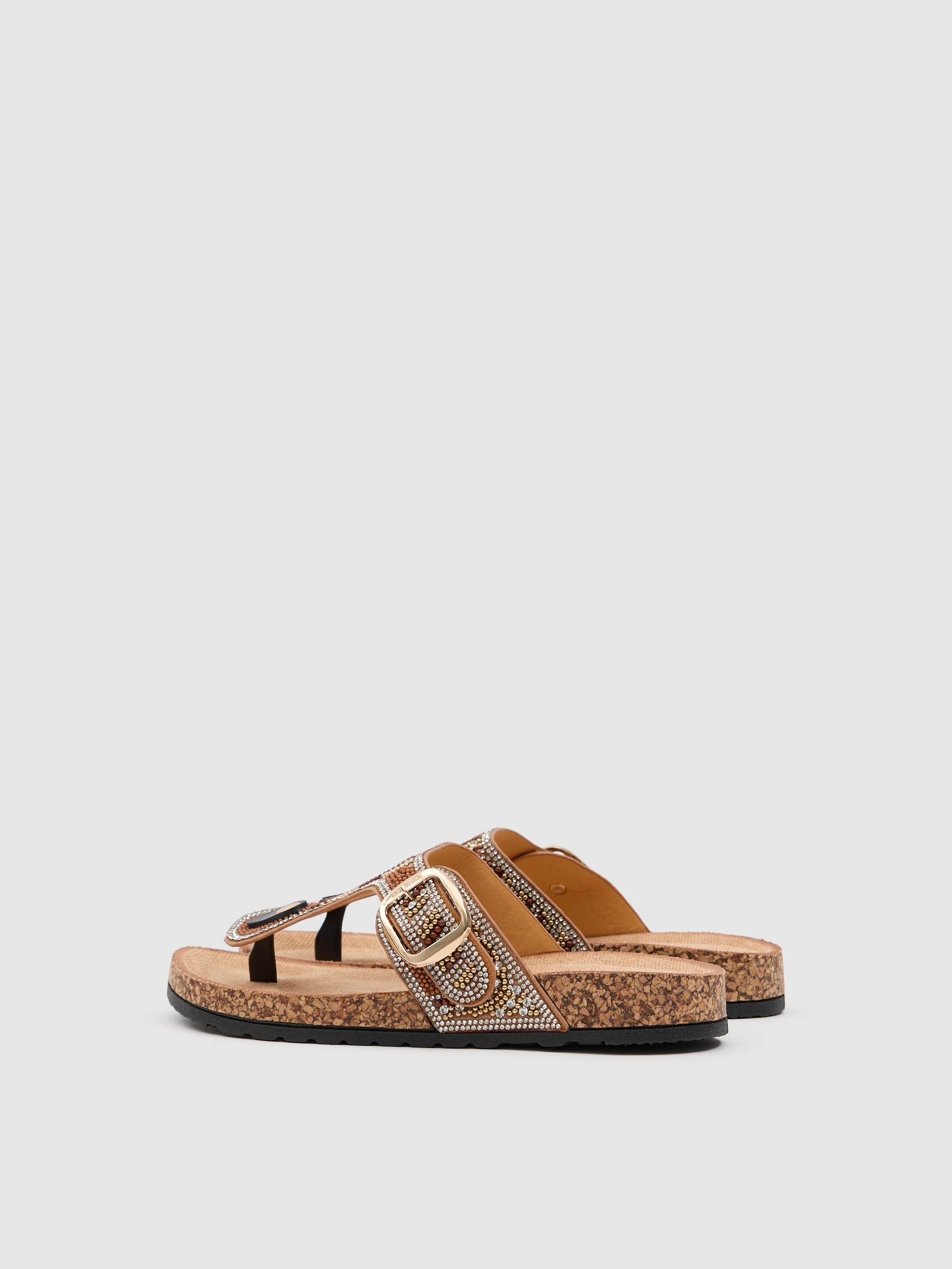 bio wedge sandal with glitter brown