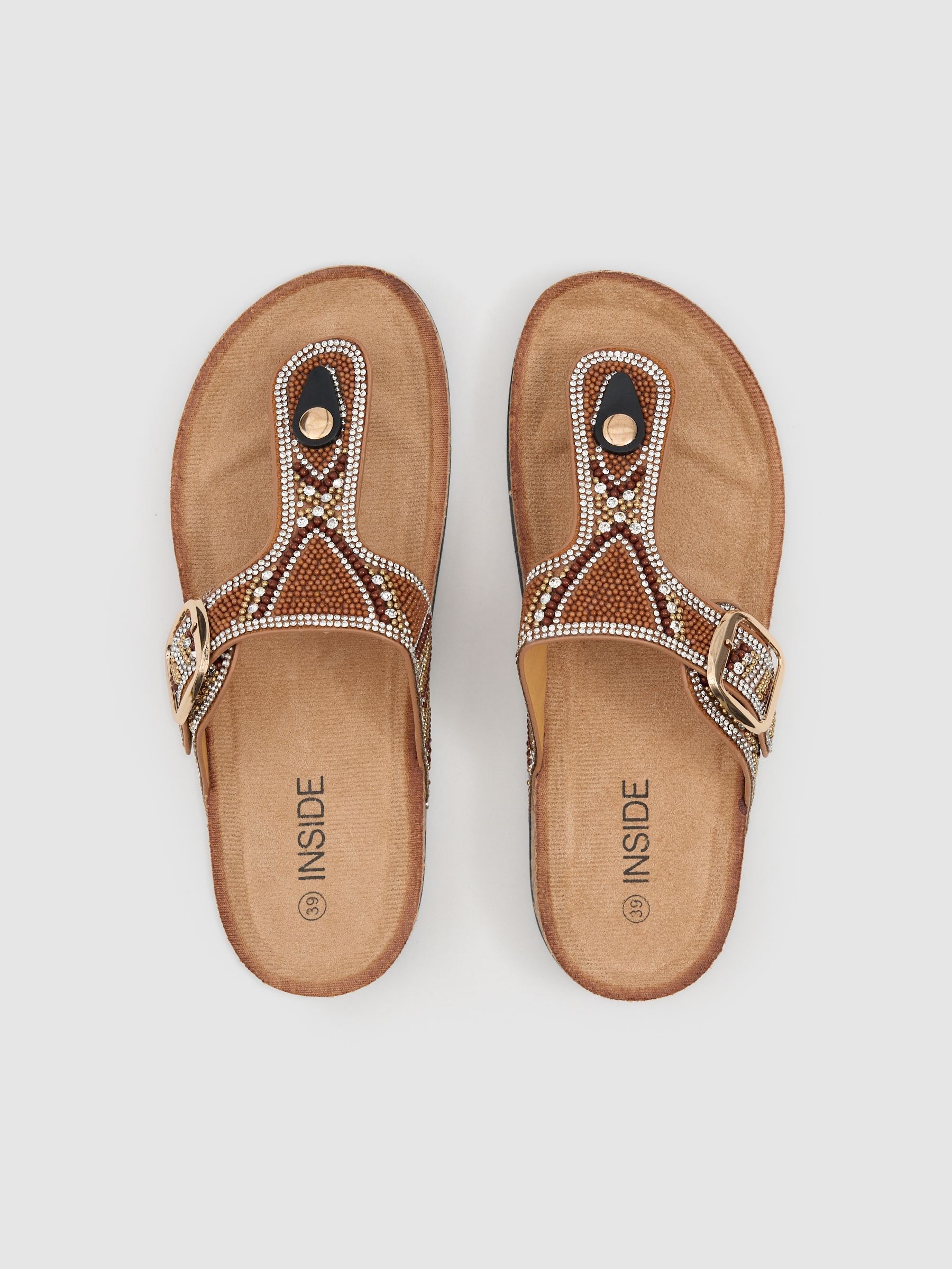 bio wedge sandal with glitter brown